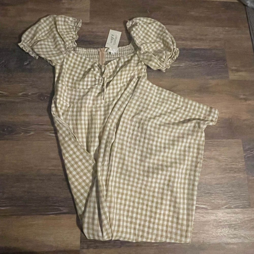 Gingham Wide-Leg Jumpsuit